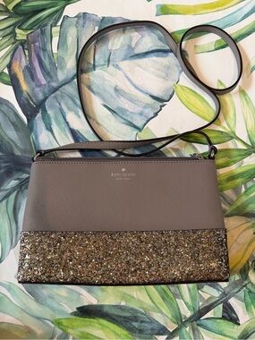 Kate Spade Gray Glitter Crossbody Bag